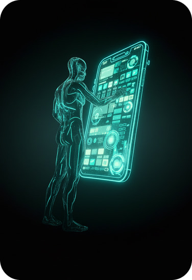 Futuristic visualization of digital interface